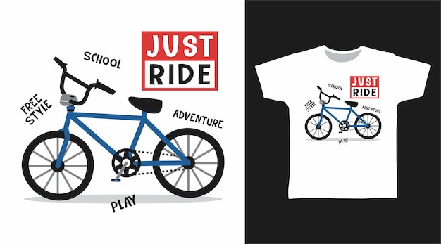 Vector just ride bicycle for tshirt design