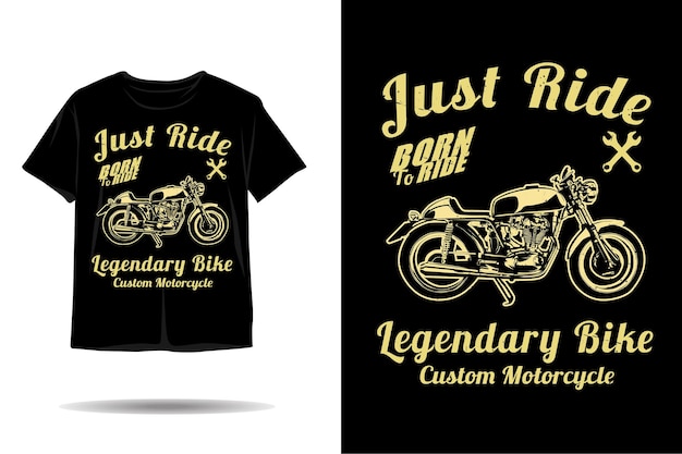 Just ride custom motorcycle silhouette tshirt design