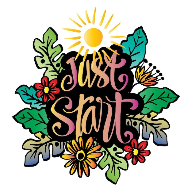 Just start hand lettering poster