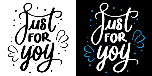 Just For You Outline Vector Illustration On White Background