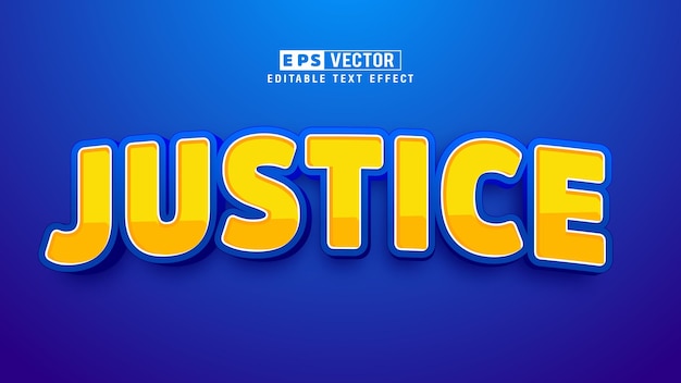 Justice 3d Editable Text Effect Vector With Background