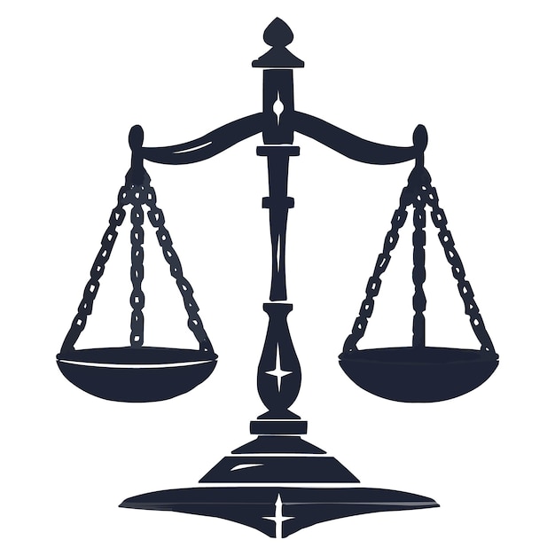 Vector justice balance scale silhouette vector