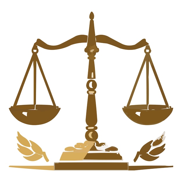 Vector justice balance scale silhouette vector