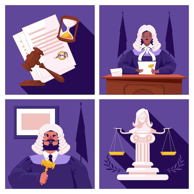 Justice illustrations in flat design