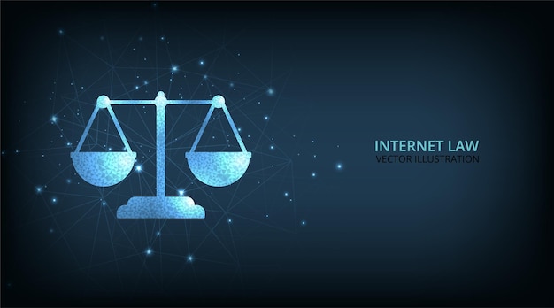 Justice and Internet law concept