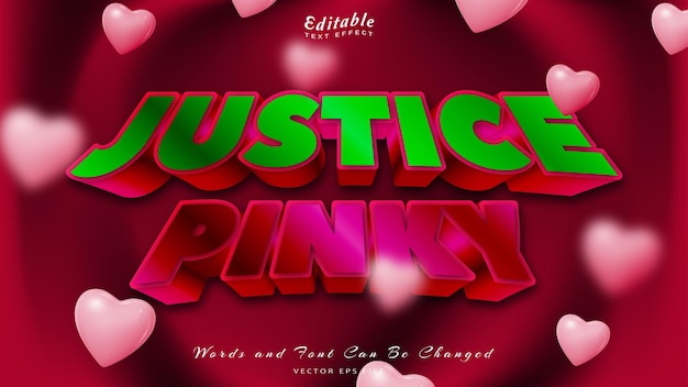 Justice pinky editable text effect free font