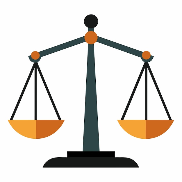 Vector justice scales symbol vector illustration in flat style