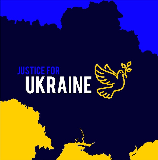 Justice For Ukraine Map Pigeon Peace Illustration Vector