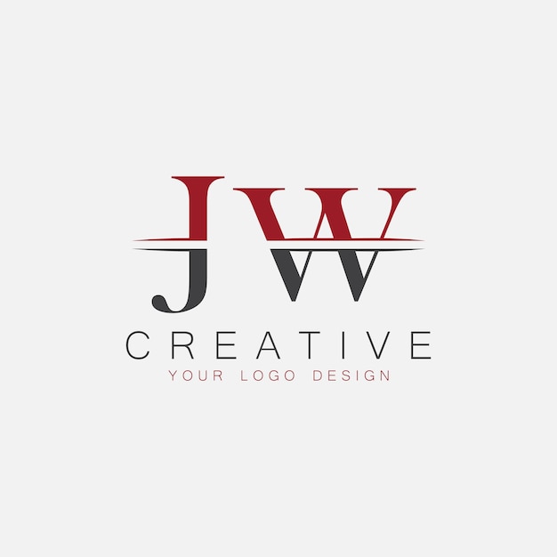 JW initial monogram with letter creative logo