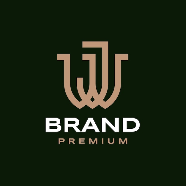 Vector jw wj initials letter monogram logo template