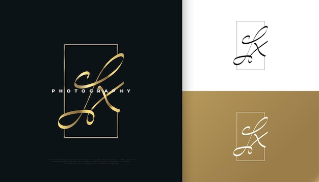 JX Initial Signature Logo Design with Elegant and Minimalist Gold Handwriting Style Initial J and X Logo Design for Wedding Fashion Jewelry Boutique and Business Brand Identity