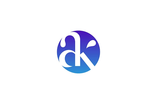 A K AK blue monogram logo vector in circle frame