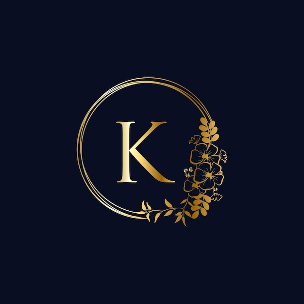 Vector k initial logo wedding circle logo vector template