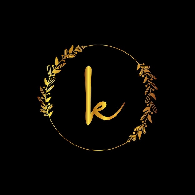 K initial logotype for celebration event, wedding, greeting card, invitation Vector Template