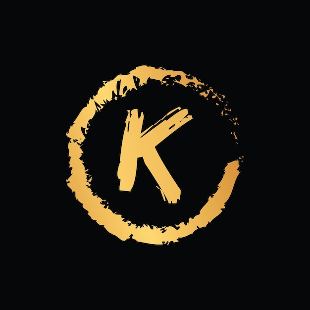 K letter in circle shape luxury gold color monogram design vector eps