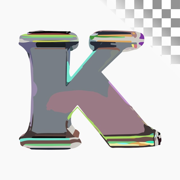 K Letter Design Stylish Font lens flare Alphabet