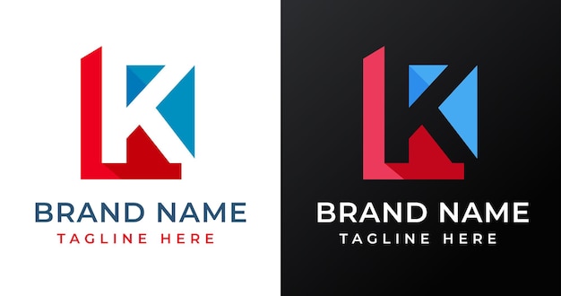 K Letter Logo Design with Abstract Square Shape