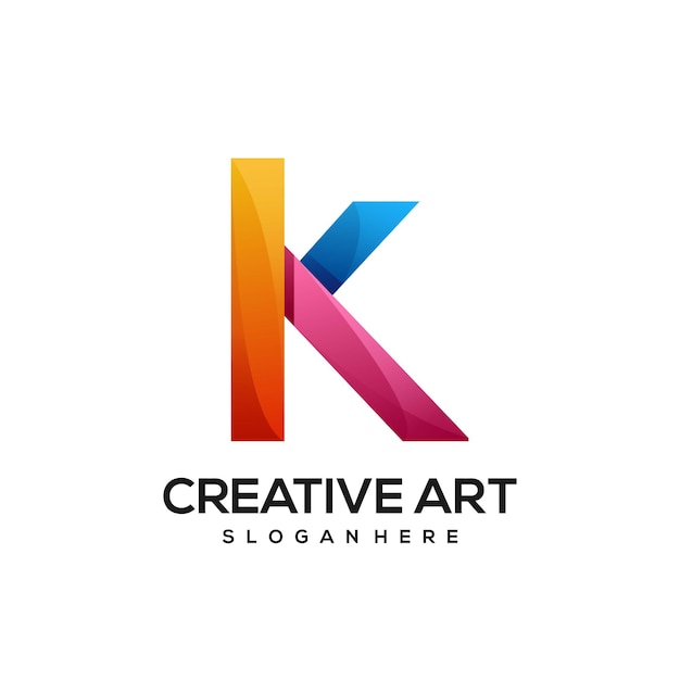 K letter logo gradient colorful