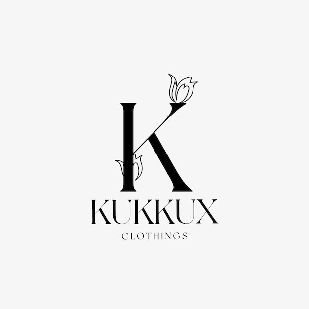 K Letter Logo with creative Floral concept for company business beauty real estate Premium Vector