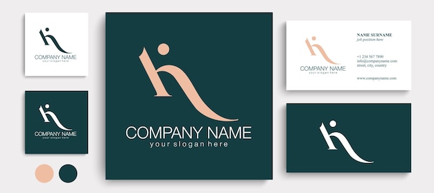 K letter monogram Elegant luxury K logo Calligraphic style Vector design Luxurious linear creative monogram