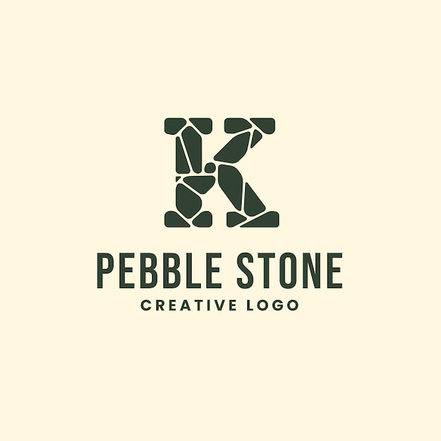 K Letter Pebble Stone Organic And Luxurious Logo Design