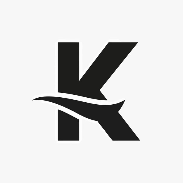 Vector k letter and wave logo vector