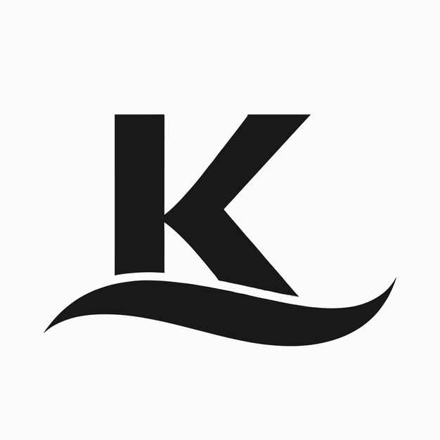 Vector k letter and wave logo vector