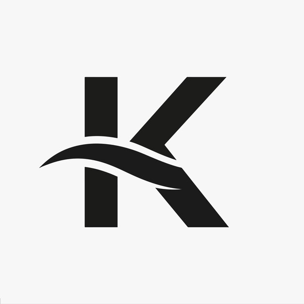 Vector k letter and wave logo vector