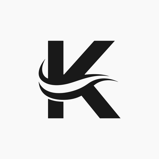 Vector k letter and wave logo vector