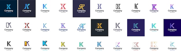 K Logo Collection 30 Business logo collection for financial company or Design agency Vector Brand Illustration