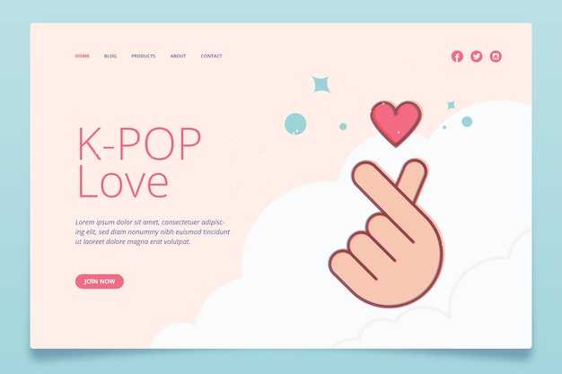 K-pop music landing page