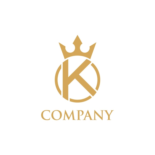 K with crown Logo Design Template Inspiration, Vector, Illustration.