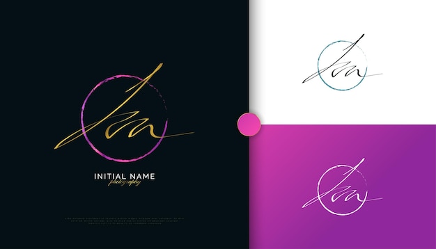 KA Initial Signature Logo Design with Elegant and Minimalist Gold Handwriting Style Initial K and A Logo Design for Wedding Fashion Jewelry Boutique and Business Brand Identity