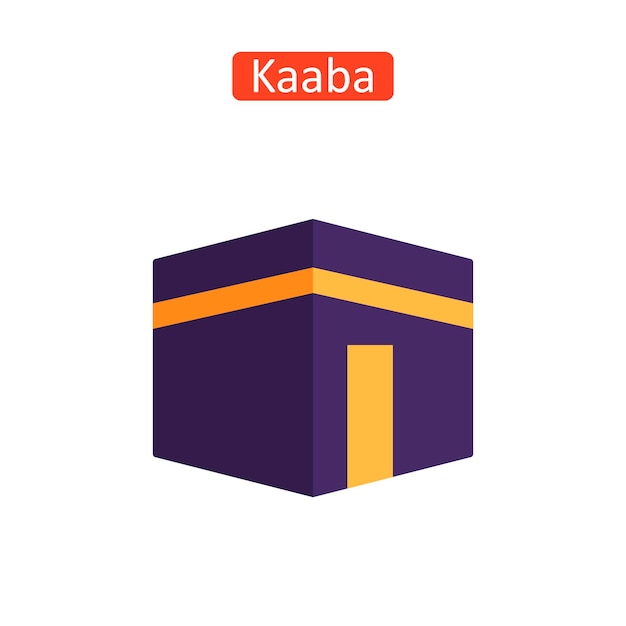 Kaaba building flat icons set