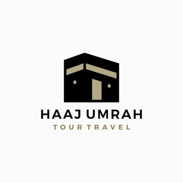 Kaaba Hajj Umrah Tour Travel Islam Logo Vector Icon Illustration