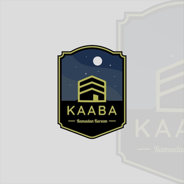 Kaaba islamic emblem logo vector illustration template icon graphic design