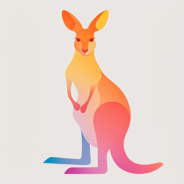 Vector kangaroo animal icon cartoon vector icon for web design isolated on white background