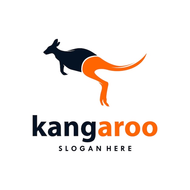 Kangaroo animal vector logo design template