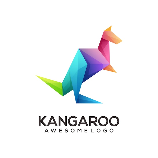 Kangaroo geometric logo colorful abstract 