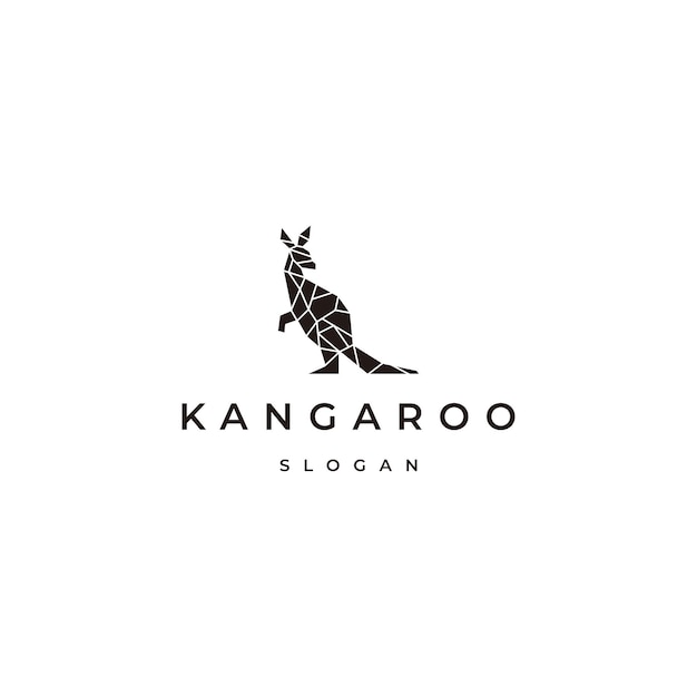 Kangaroo geometric logo design template