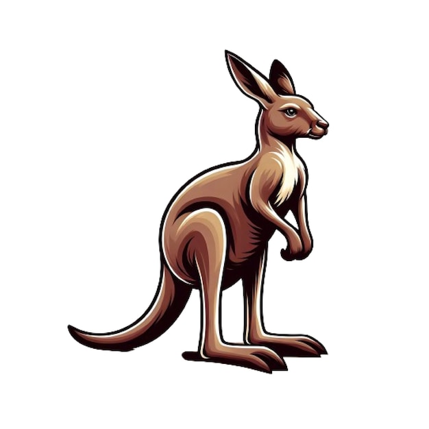 Kangaroo illustration on white background