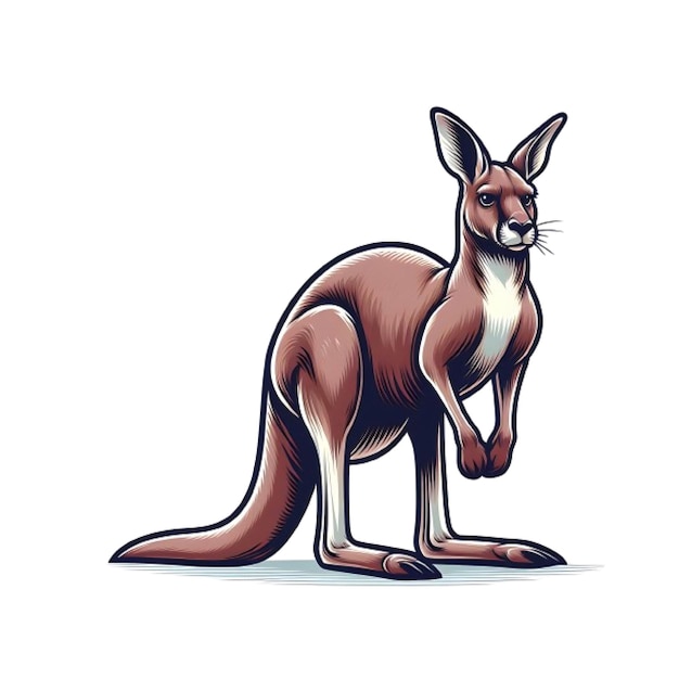 Kangaroo illustration on white background