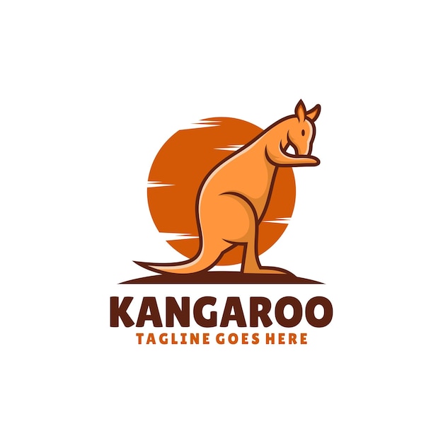 Kangaroo logo design vector mascot