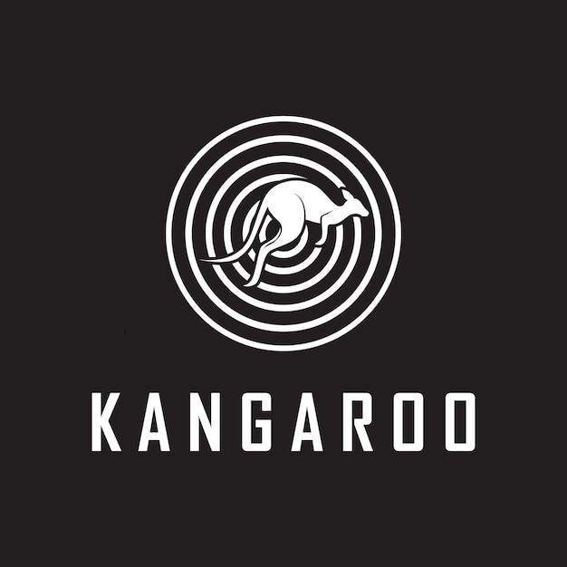 Kangaroo logo vector with slogan template