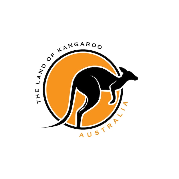 Kangaroo logo vector with slogan template