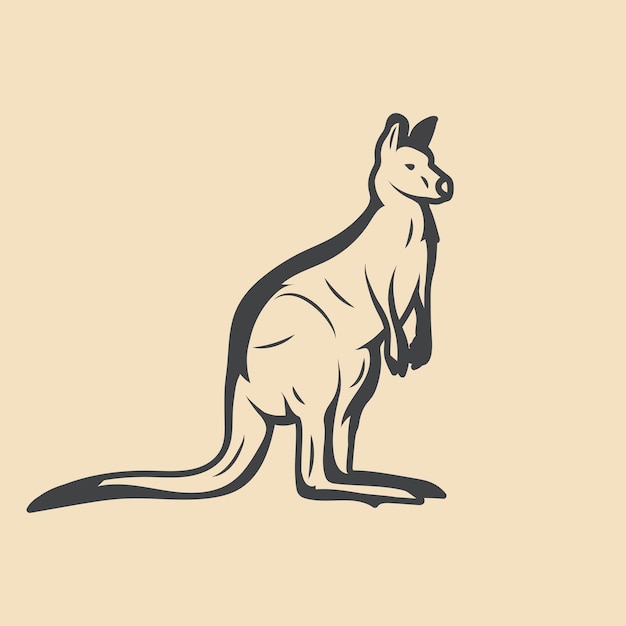 Kangaroo Retro vector Stock Illustration