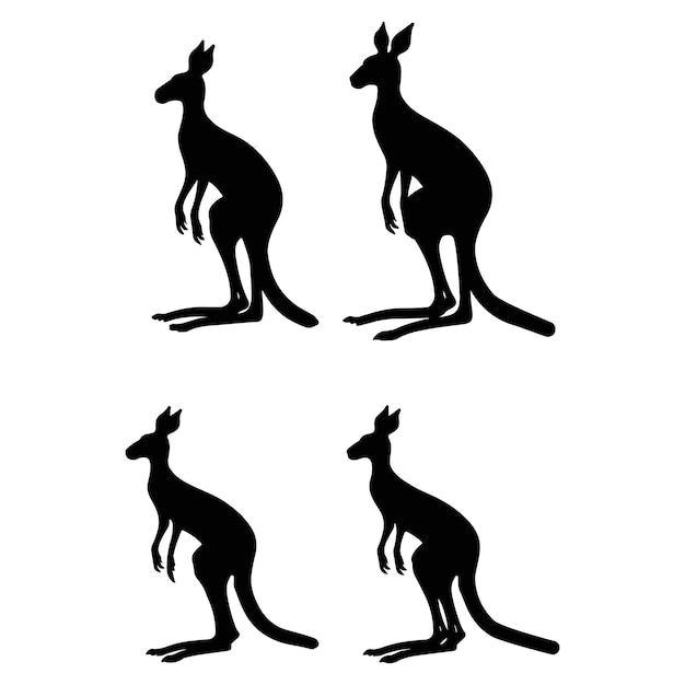 Kangaroo silhouette vector illustration