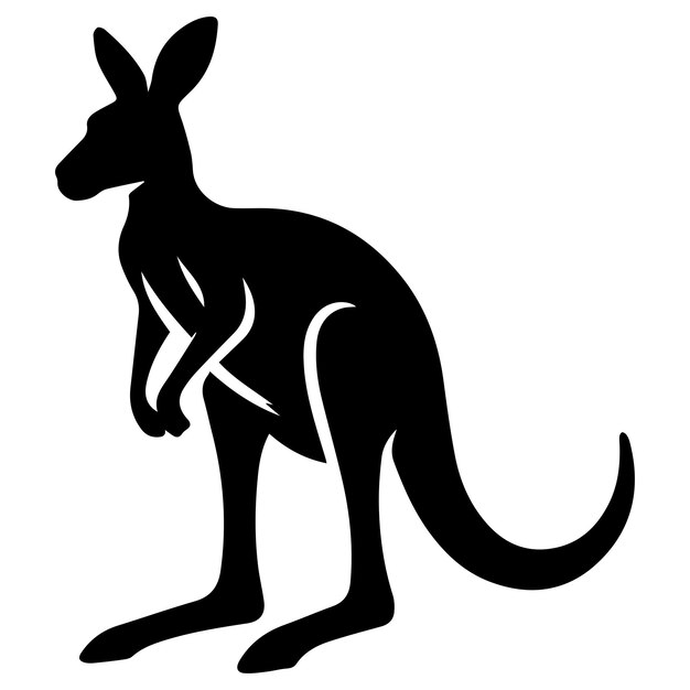 Vector kangaroo silhouette vector illustration