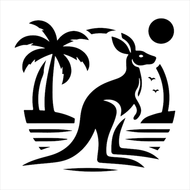 A Kangaroo vector art illustration