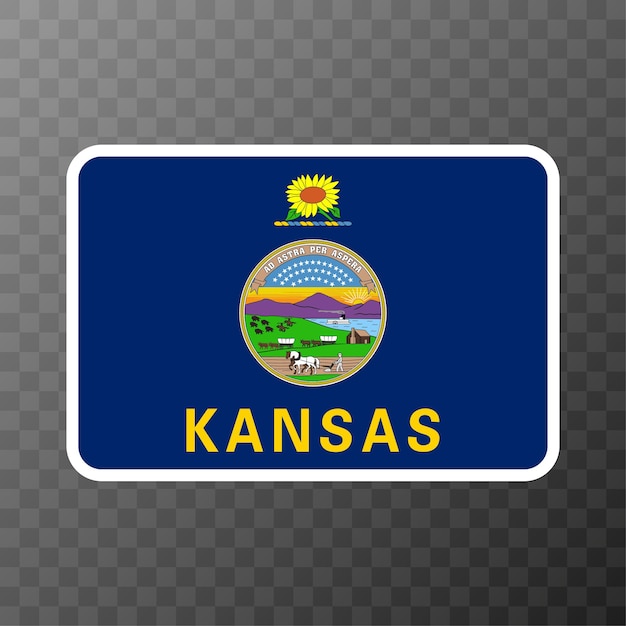 Kansas state flag Vector illustration